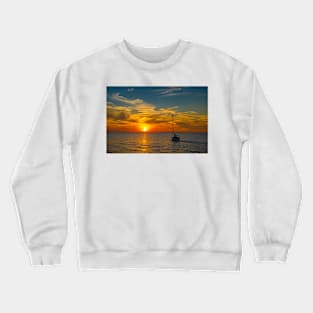 Leaving Harbour as the Sun Goes Down Crewneck Sweatshirt